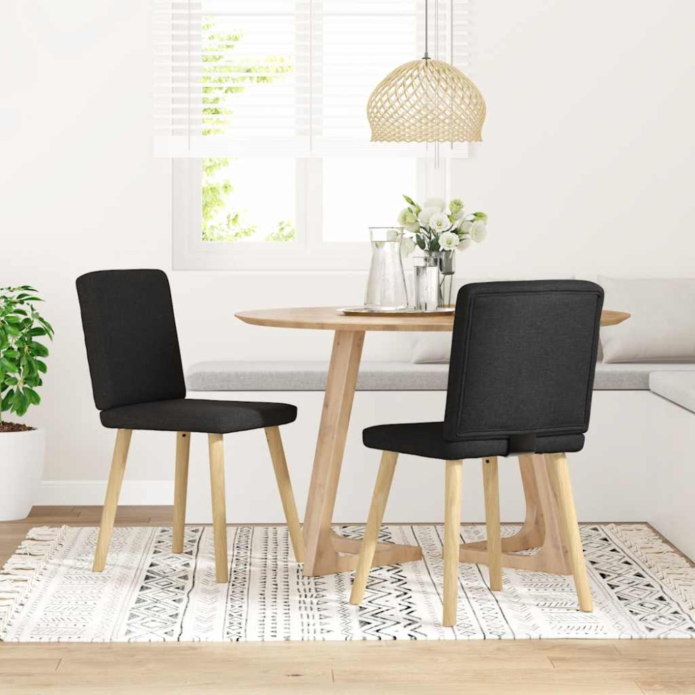 Produktbild för Matstolar 2 st svart tyg