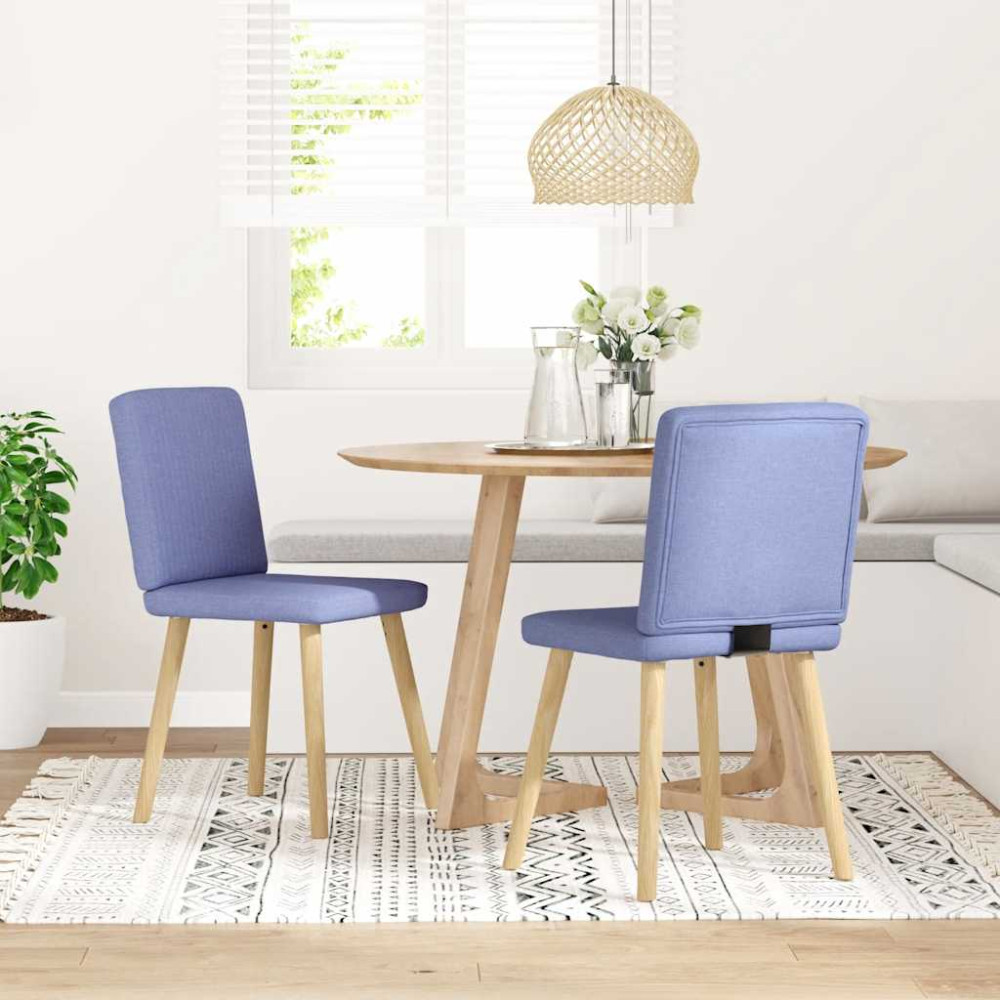 Produktbild för Matstolar 2 st Jeans blått tyg