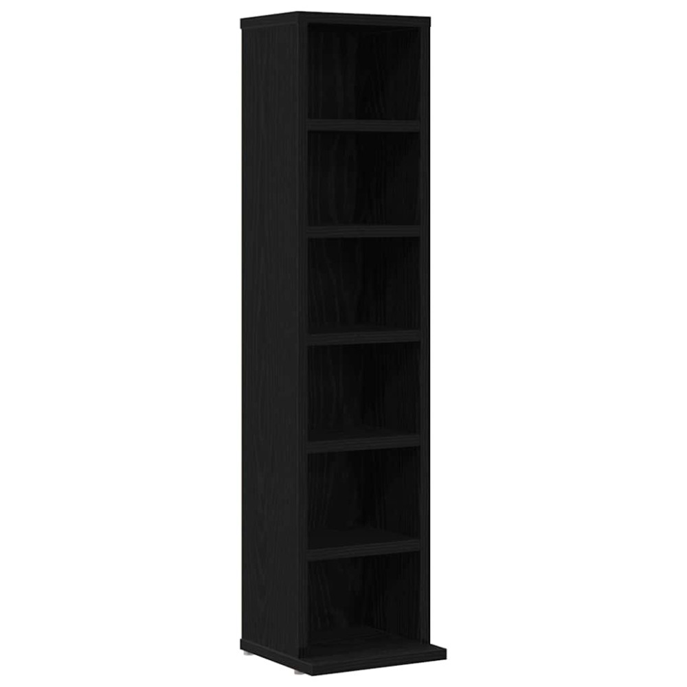 Produktbild för CD-bänk svart ek 21x20x88 cm konstruerat trä