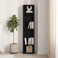 Produktbild för CD-bänk svart ek 21x20x88 cm konstruerat trä