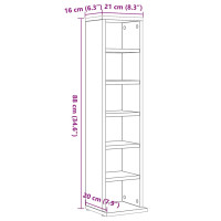 Produktbild för CD-bänk svart ek 21x20x88 cm konstruerat trä
