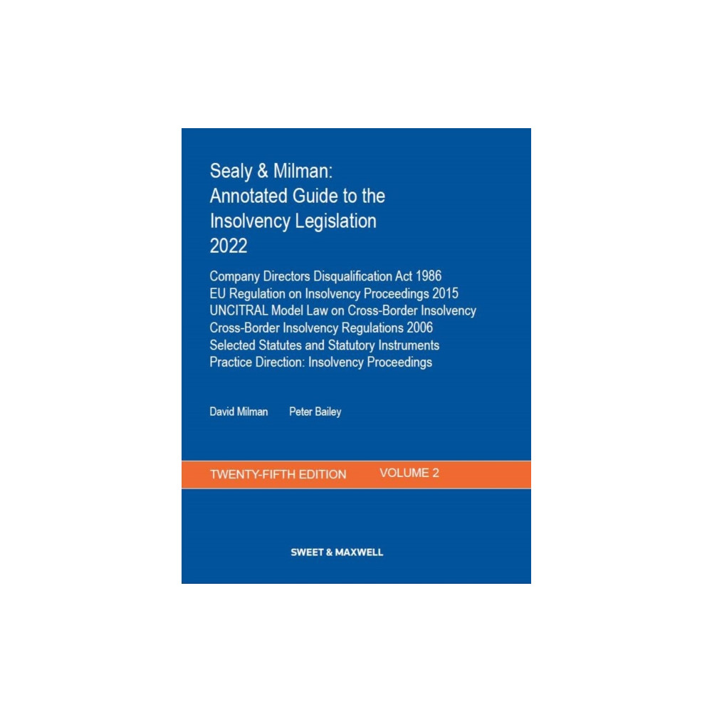 Produktbild för Sealy & Milman: Annotated Guide to the Insolvency Legislation 2022 (häftad, eng)