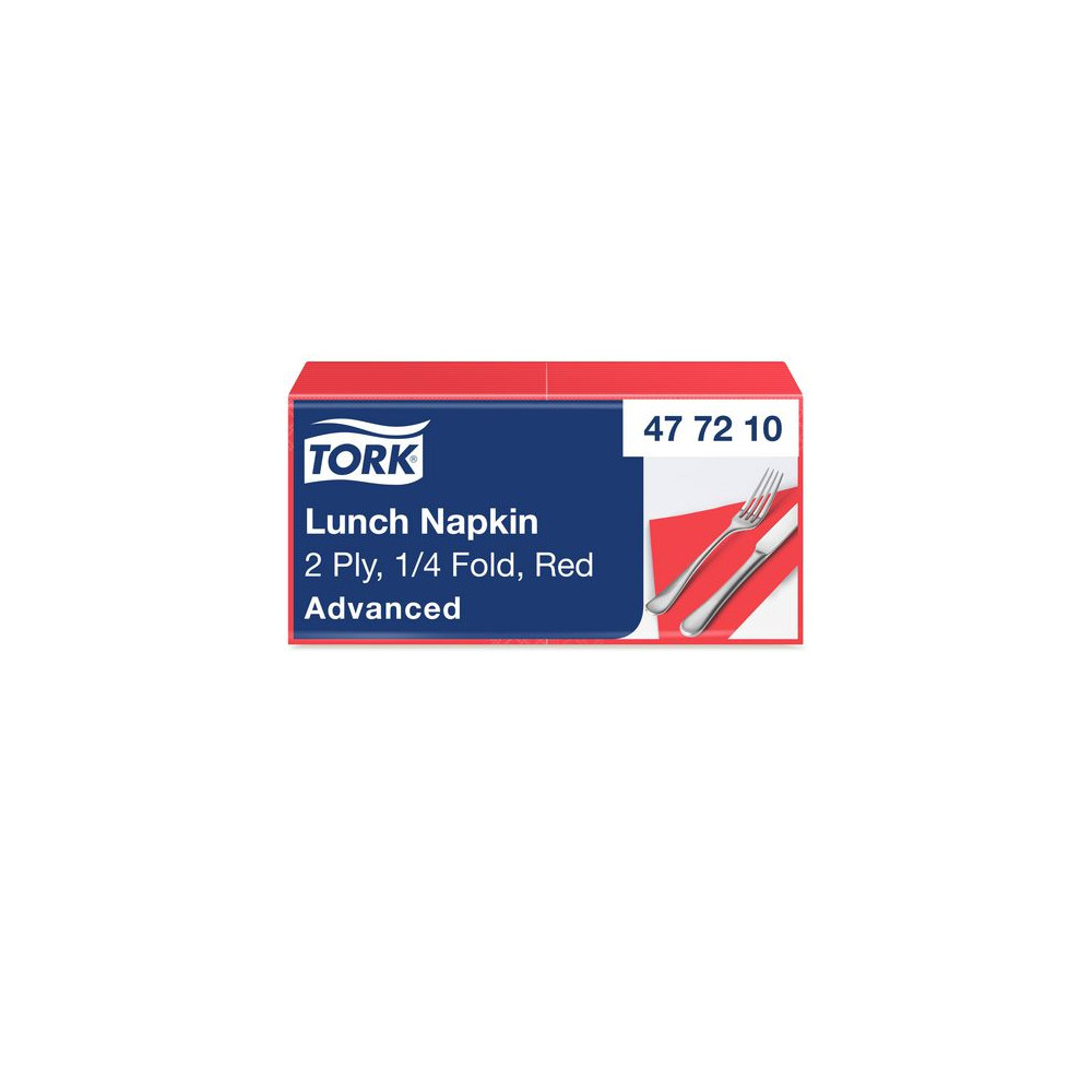 Produktbild för Servett TORK Lunch 2-lags röd 200/fp