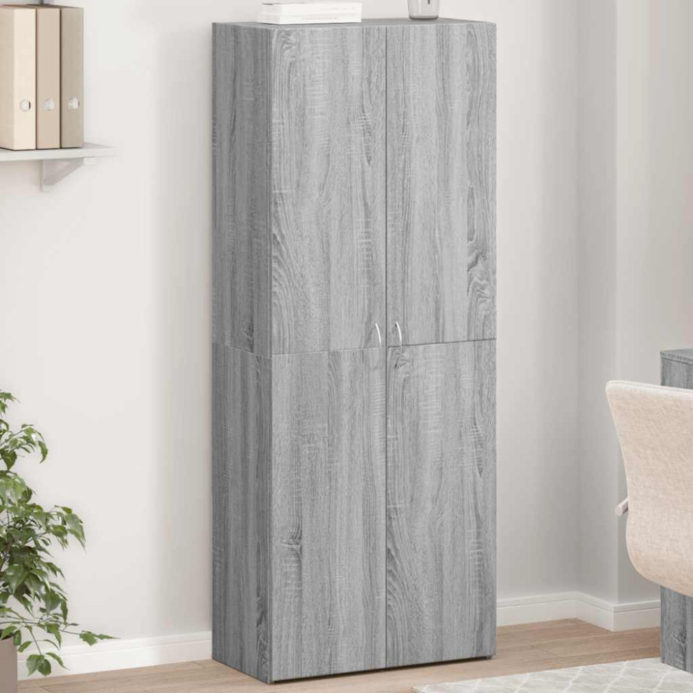 Produktbild för Arkivskåp grå sonoma 60x32x153 cm konstruerat trä