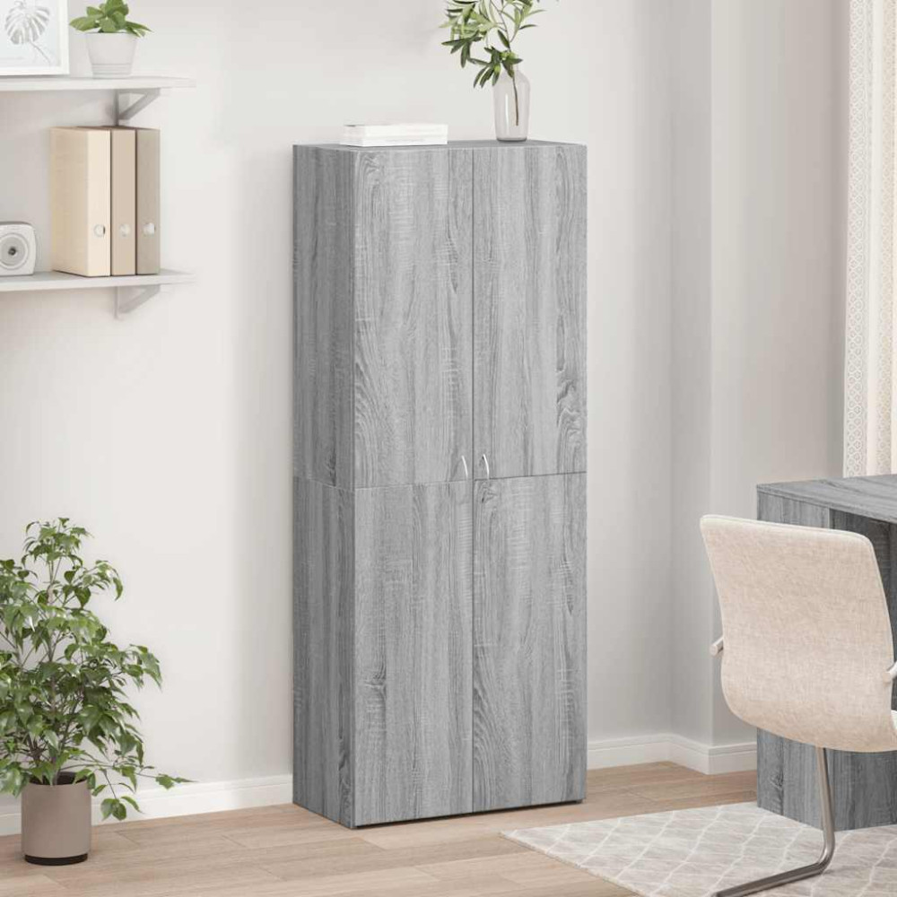 Produktbild för Arkivskåp grå sonoma 60x32x153 cm konstruerat trä