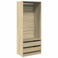 Produktbild för Garderob sonoma-ek 80x50x200 cm konstruerat trä