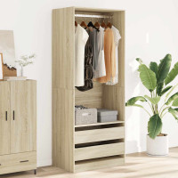 Produktbild för Garderob sonoma-ek 80x50x200 cm konstruerat trä