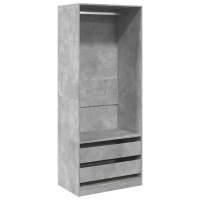 Produktbild för Garderob betonggrå 80x50x200 cm konstruerat trä