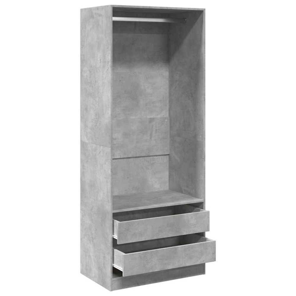 Produktbild för Garderob betonggrå 80x50x200 cm konstruerat trä