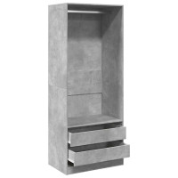 Produktbild för Garderob betonggrå 80x50x200 cm konstruerat trä