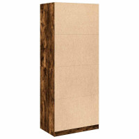 Produktbild för Garderob rökfärgad ek 80x50x200 cm konstruerat trä
