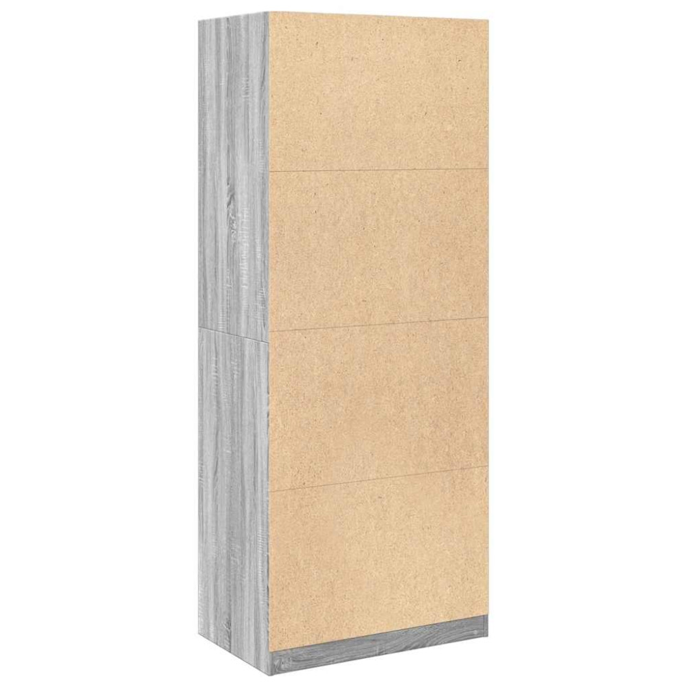 Produktbild för Garderob grå sonoma 80x50x200 cm konstruerat trä