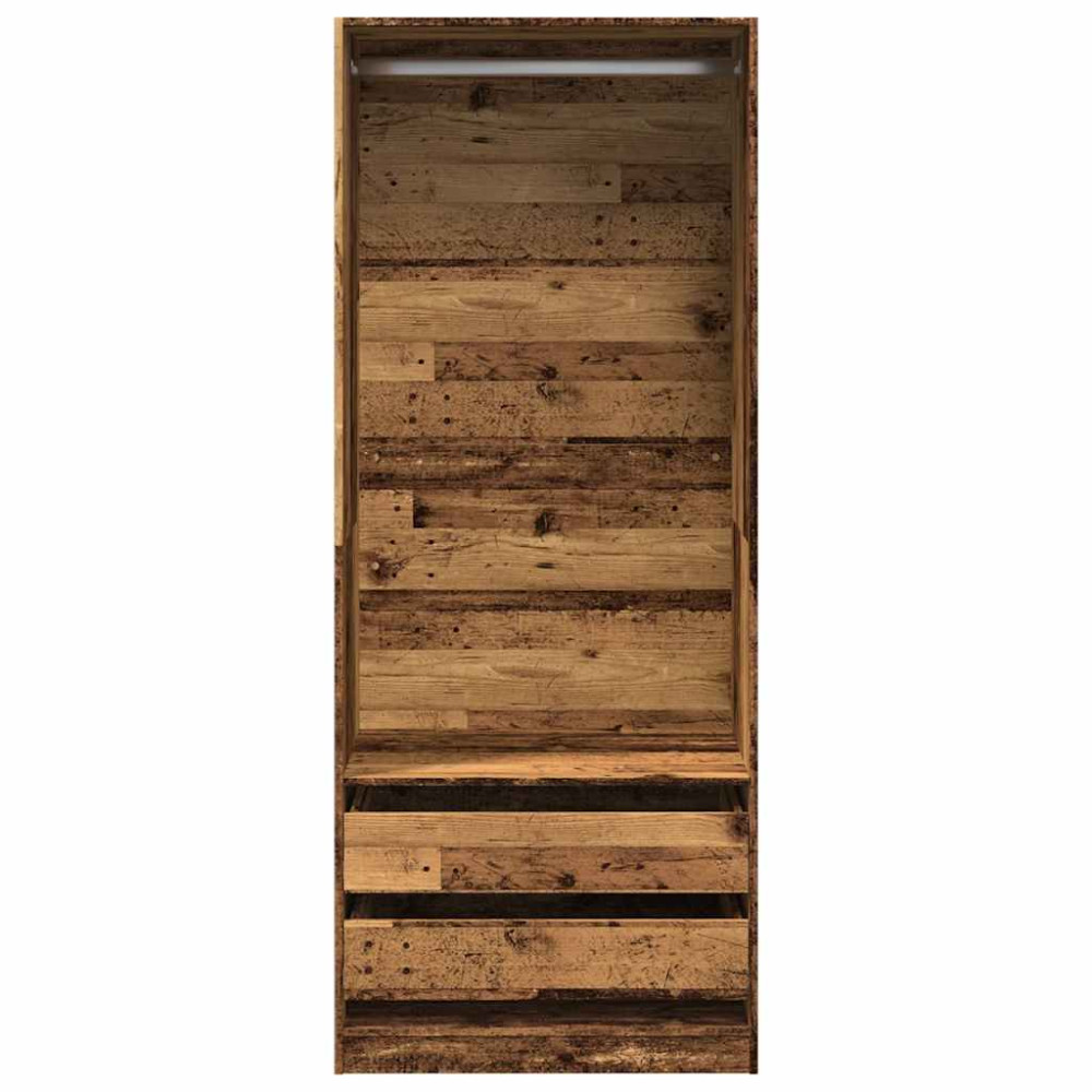 Produktbild för Garderob åldrat trä 80x50x200 cm konstruerat trä