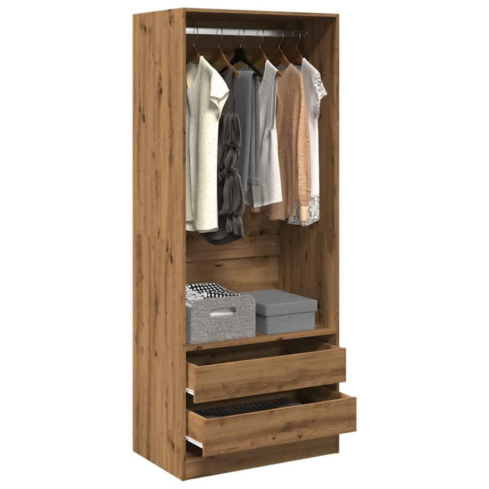 Produktbild för Garderob ek 80x50x200 cm konstruerat trä
