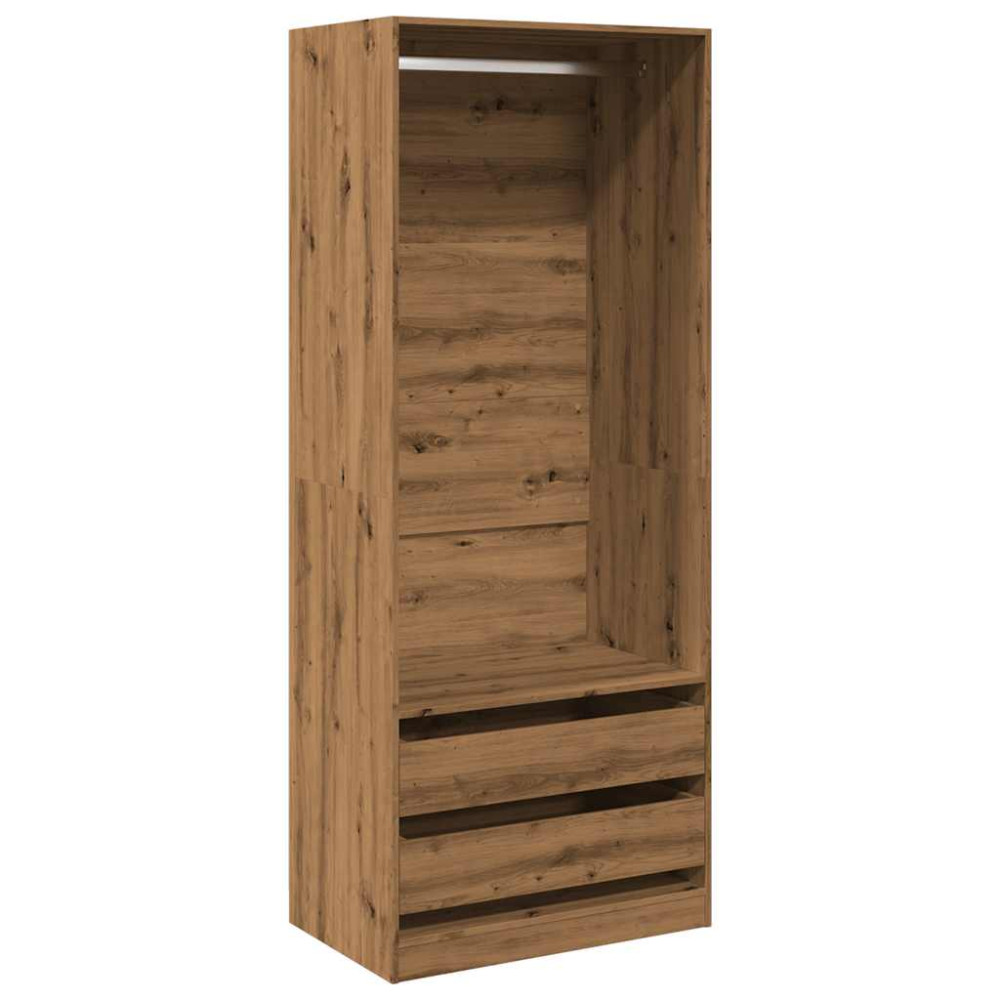 Produktbild för Garderob ek 80x50x200 cm konstruerat trä