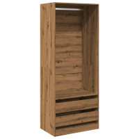 Produktbild för Garderob ek 80x50x200 cm konstruerat trä