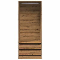 Produktbild för Garderob ek 80x50x200 cm konstruerat trä