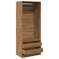 Produktbild för Garderob ek 80x50x200 cm konstruerat trä