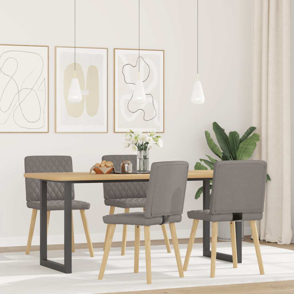 Produktbild för Matstolar 4 st taupe tyg