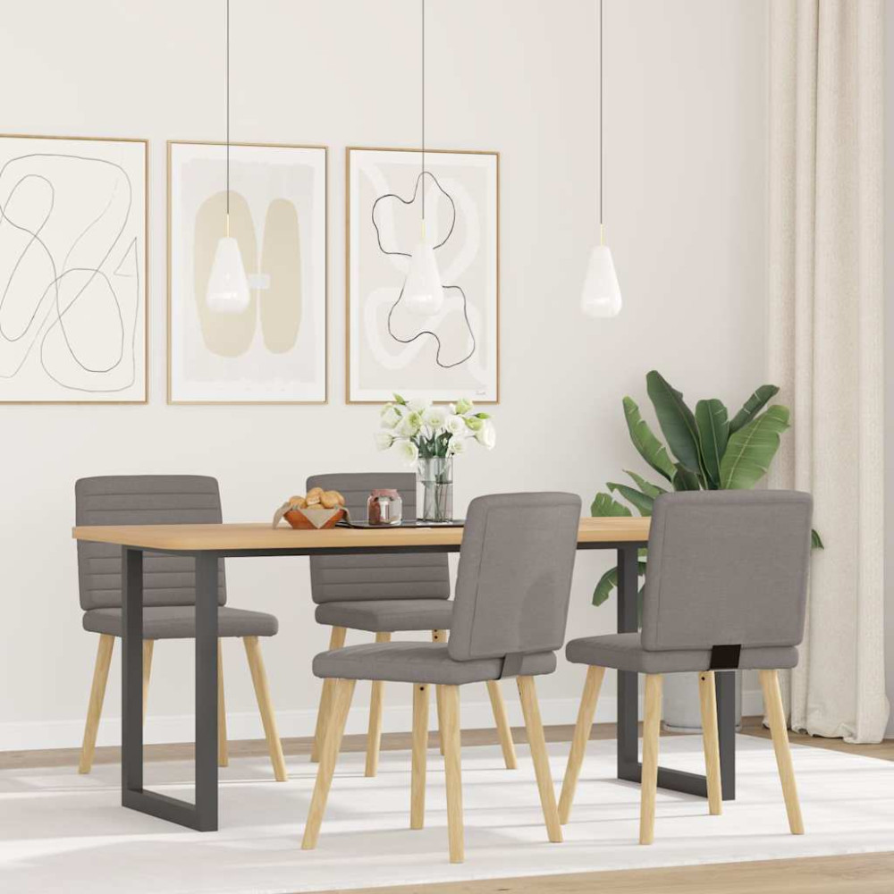 Produktbild för Matstolar 4 st taupe tyg