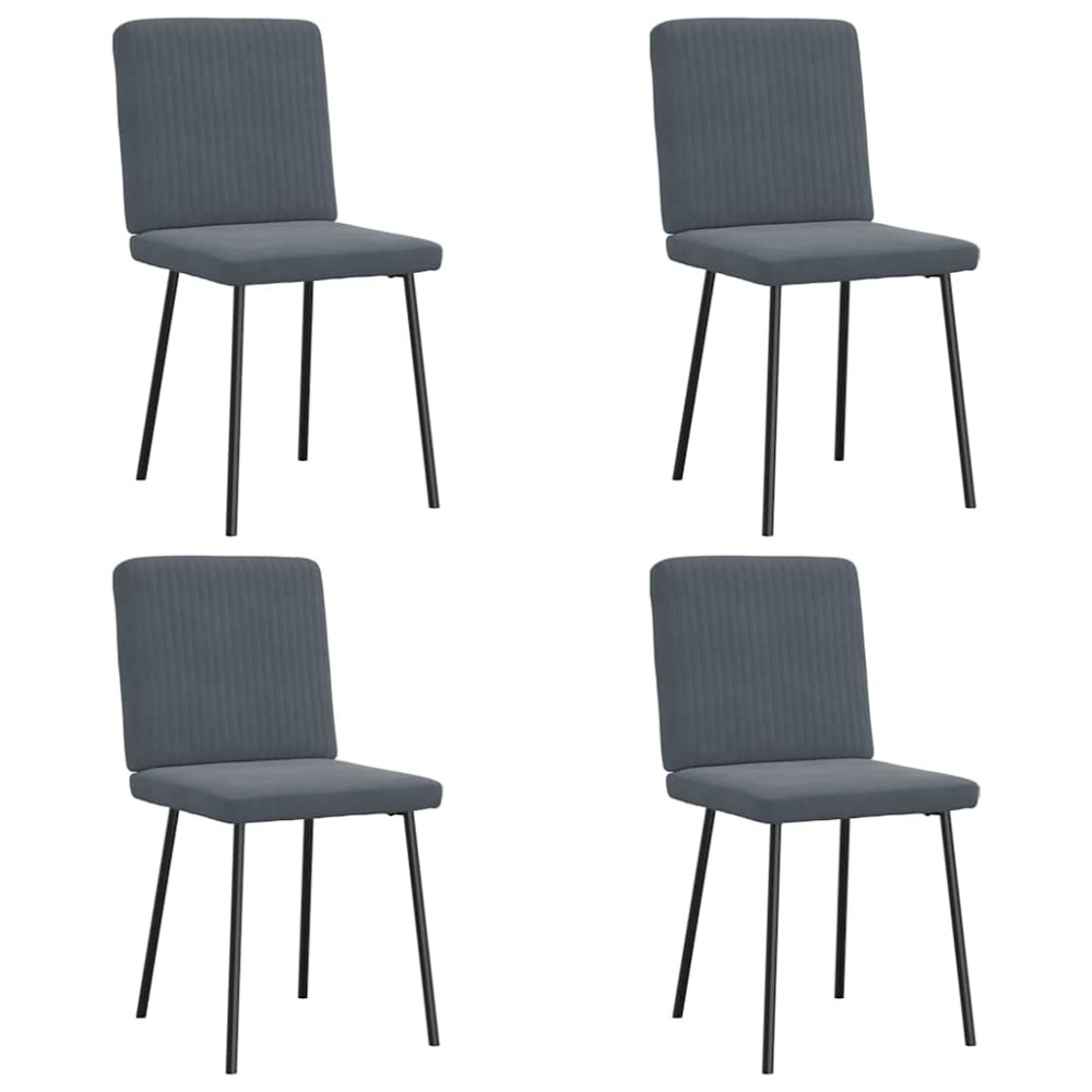 Produktbild för Matstolar 4 st mörkgrå sammet