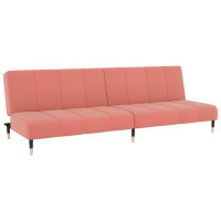 Produktbild för Bäddsoffa 2-sits rosa sammet