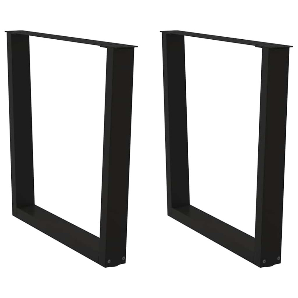 Produktbild för Matbordsben V-formade 2 st svarta 80x(72-73,3) cm stål