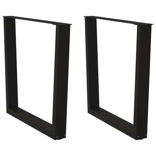 vidaXL Matbordsben V-formade 2 st svarta 80x(72-73,3) cm stål