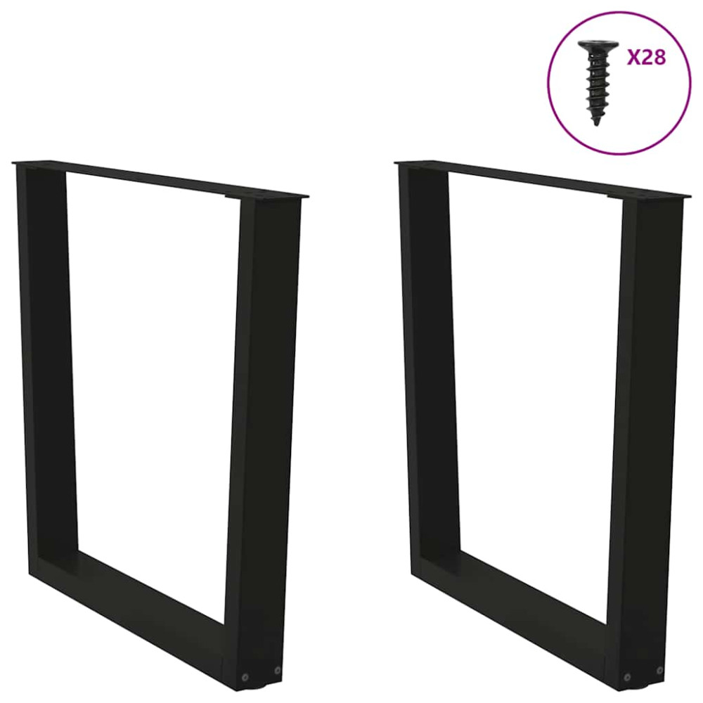 Produktbild för Matbordsben V-formade 2 st svarta 80x(72-73,3) cm stål