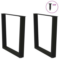 Produktbild för Matbordsben V-formade 2 st svarta 80x(72-73,3) cm stål