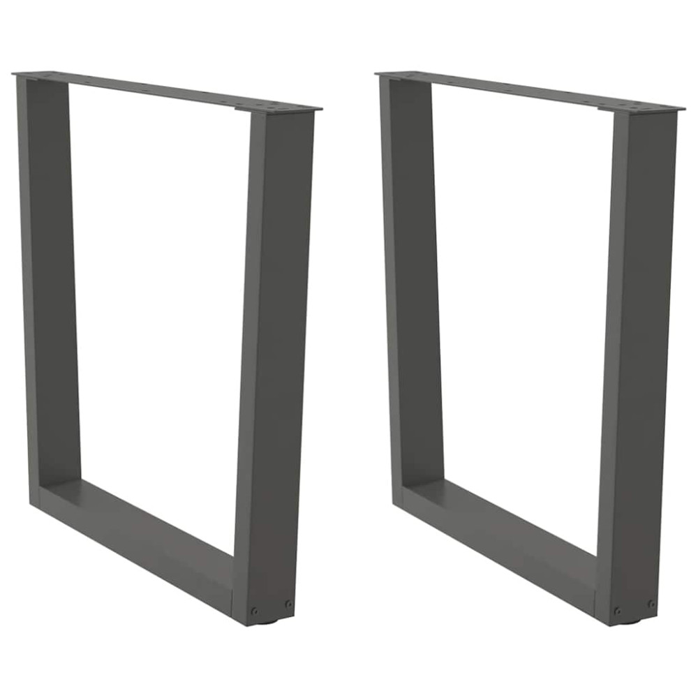 Produktbild för Matbordsben V-formade 2 st antracit 80x(72-73,3) cm stål