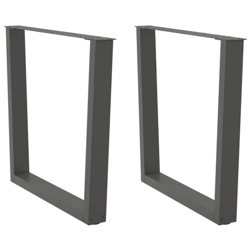 vidaXL Matbordsben V-formade 2 st antracit 80x(72-73,3) cm stål
