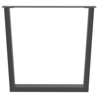 Produktbild för Matbordsben V-formade 2 st antracit 80x(72-73,3) cm stål