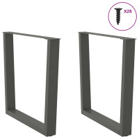 Produktbild för Matbordsben V-formade 2 st antracit 80x(72-73,3) cm stål