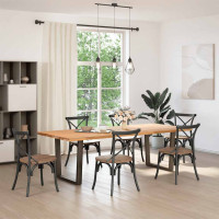 Produktbild för Matbordsben V-formade 2 st naturstål 80x(72-73,3) cm stål