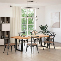Produktbild för Matbordsben V-formade 2 st svarta 90x(72-73,3) cm stål
