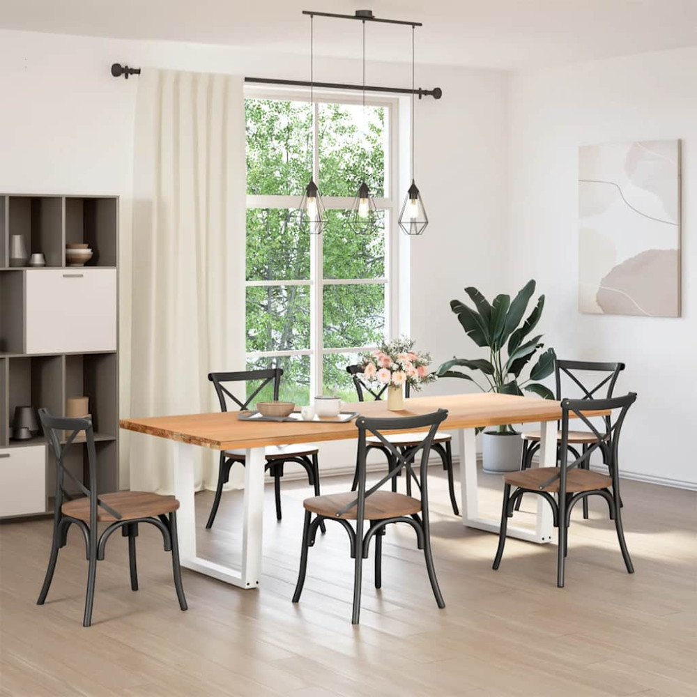 Produktbild för Matbordsben V-formade 2 st vita 90x(72-73,3) cm stål