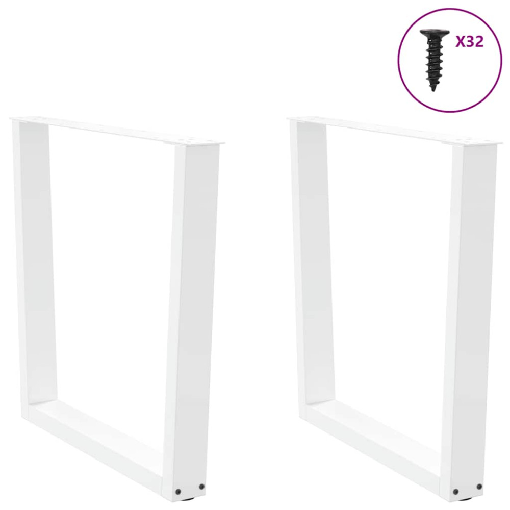 Produktbild för Matbordsben V-formade 2 st vita 90x(72-73,3) cm stål