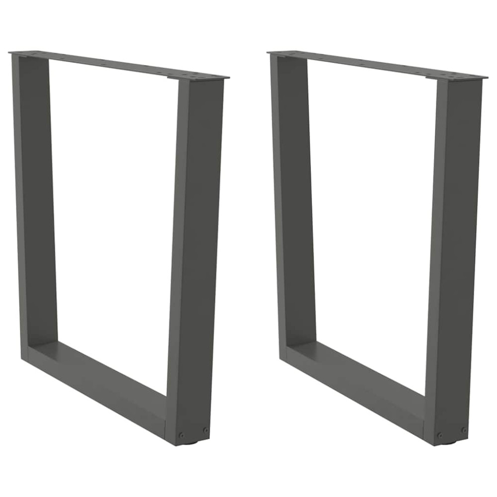 Produktbild för Matbordsben V-formade 2 st antracit 90x(72-73,3) cm stål