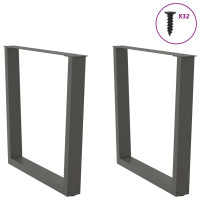 Produktbild för Matbordsben V-formade 2 st antracit 90x(72-73,3) cm stål