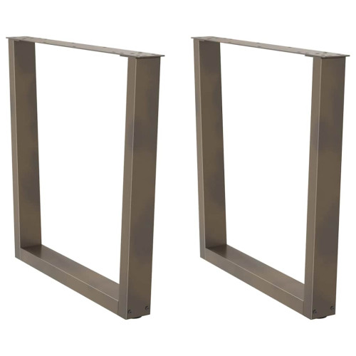 vidaXL Matbordsben V-formade 2 st naturstål 90x(72-73,3) cm stål