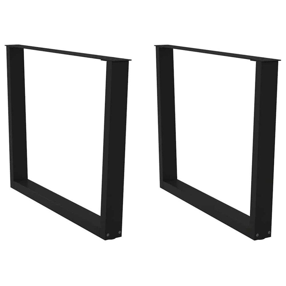 Produktbild för Matbordsben V-formade 2 st svarta 100x(72-73,3) cm stål