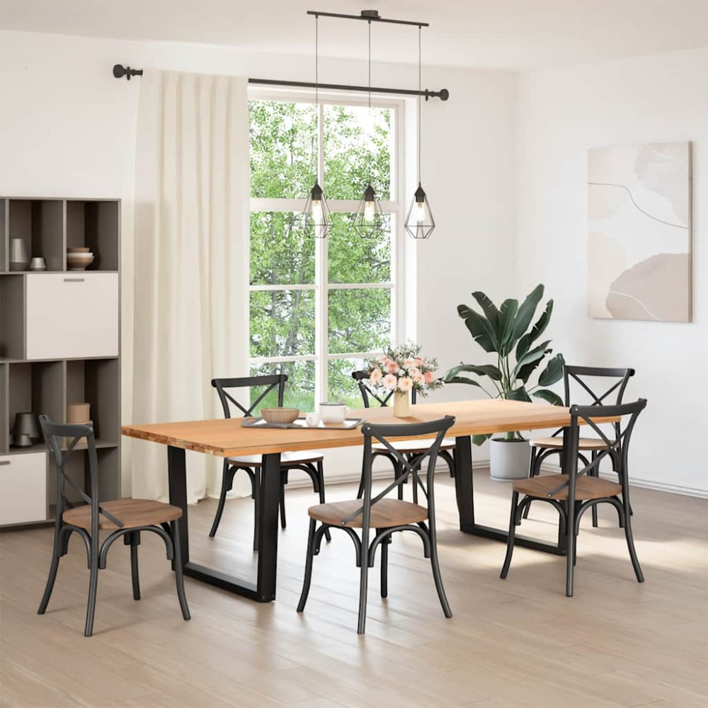 Produktbild för Matbordsben V-formade 2 st svarta 100x(72-73,3) cm stål