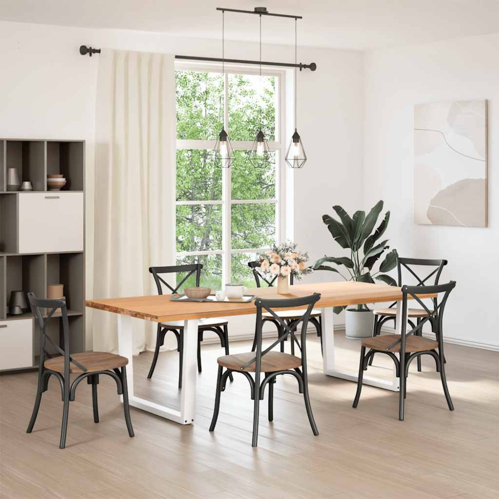 Produktbild för Matbordsben V-formade 2 st vita 100x(72-73,3) cm stål