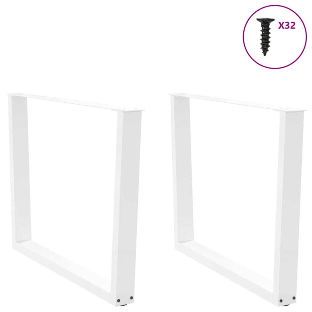 Produktbild för Matbordsben V-formade 2 st vita 100x(72-73,3) cm stål