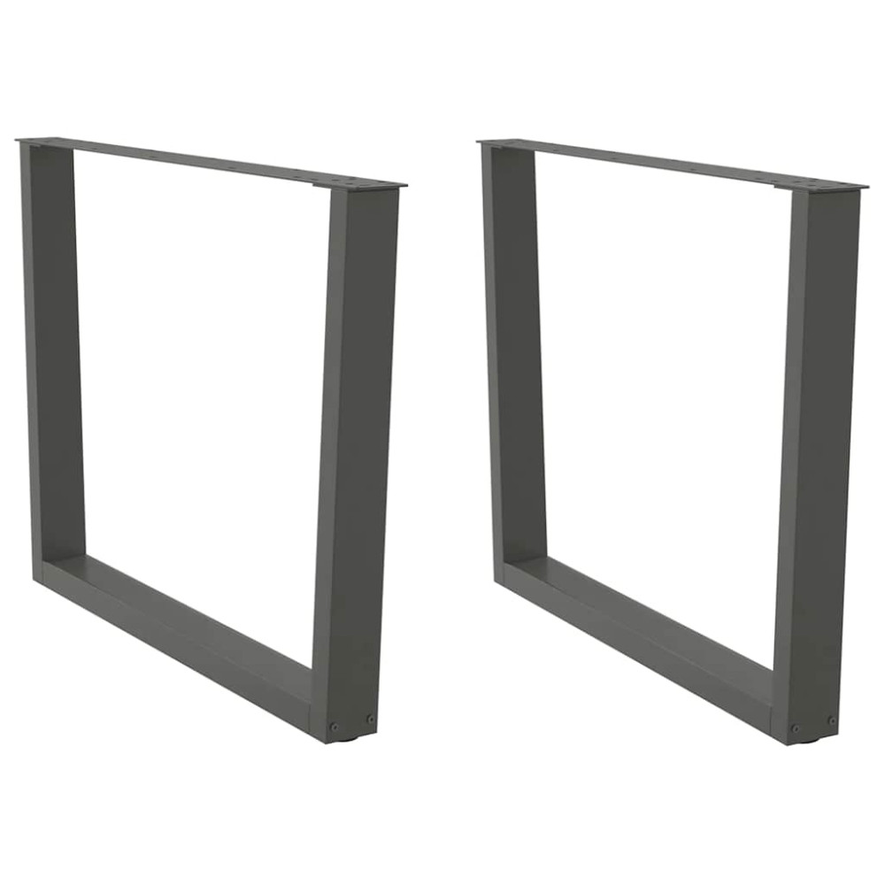 Produktbild för Matbordsben V-formade 2 st antracit 100x(72-73,3) cm stål