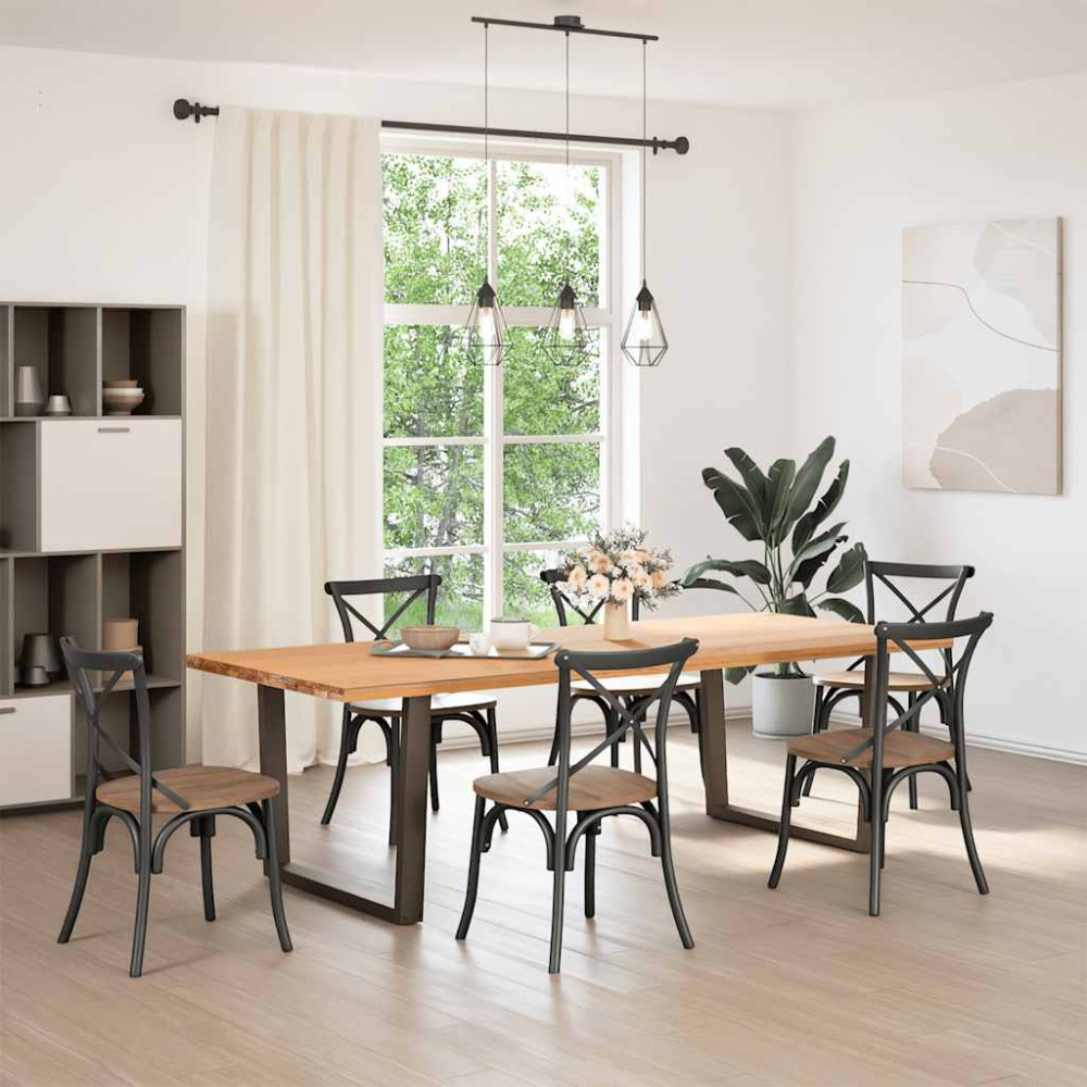Produktbild för Matbordsben V-formade 2 st antracit 100x(72-73,3) cm stål