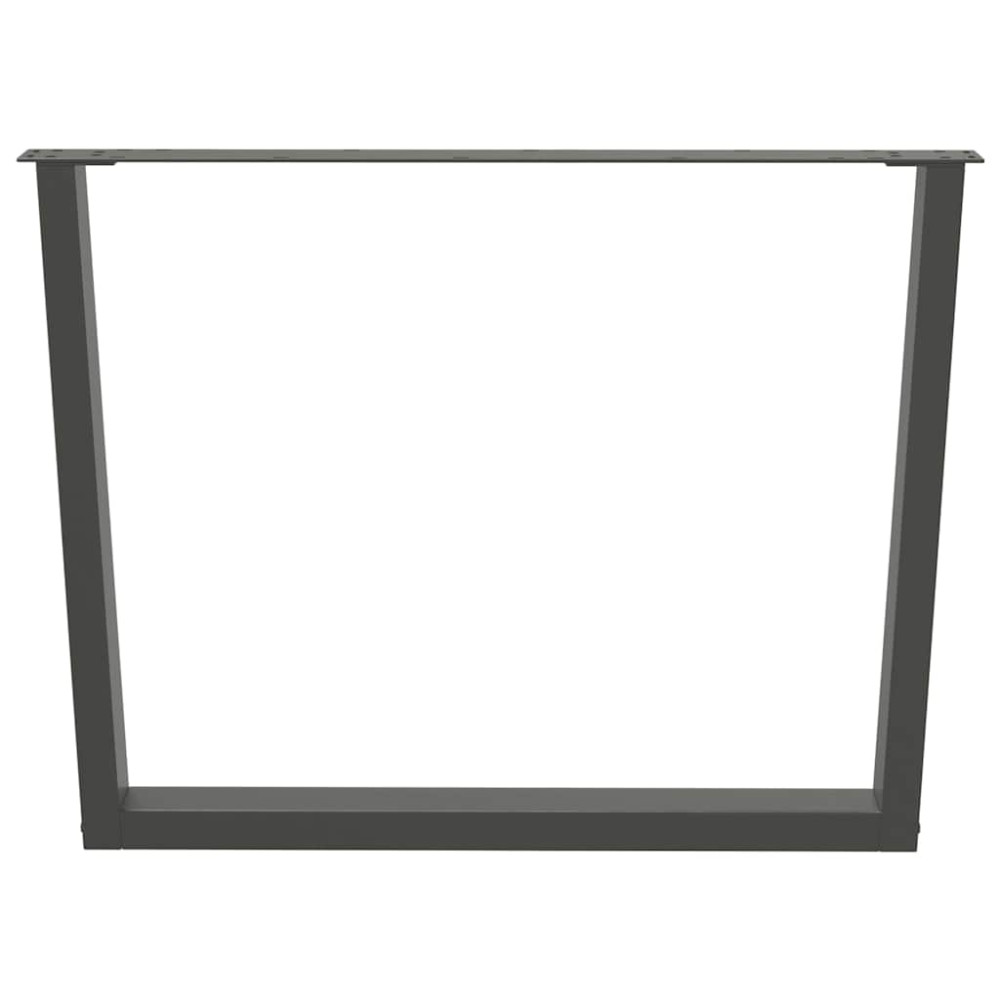 Produktbild för Matbordsben V-formade 2 st antracit 100x(72-73,3) cm stål