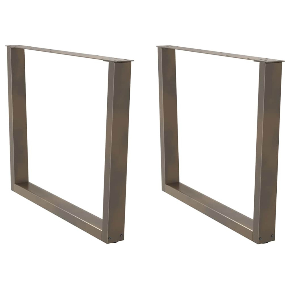 Produktbild för Matbordsben V-formade 2 st naturstål 100x(72-73,3) cm stål