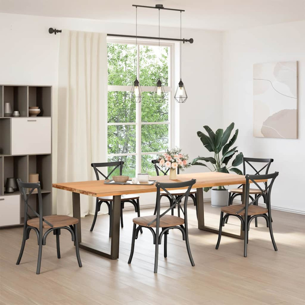 Produktbild för Matbordsben V-formade 2 st naturstål 100x(72-73,3) cm stål